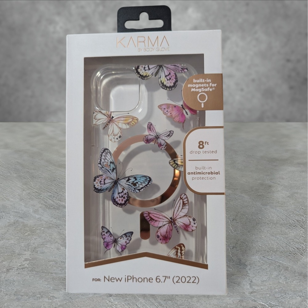 A7 Karma by Body Glove MagSafe Case Apple iPhone 6.7 2022 ( 14 Plus ) Butterfly‎